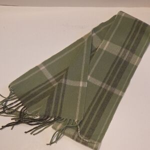 Ann Taylor Olive Plaid Cashmere Women's Scarf